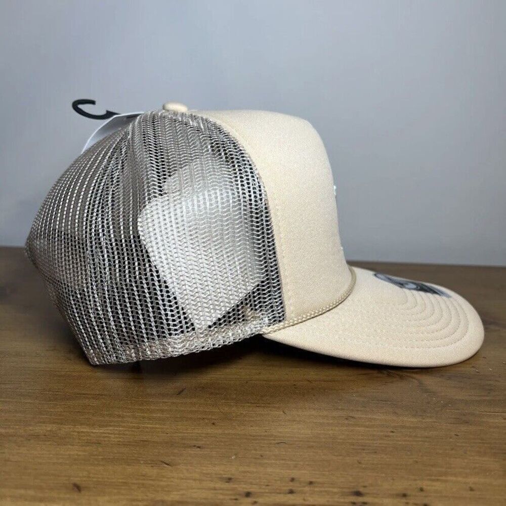 '47 Brand New York Yankees Trucker Snapback Baseball Hat Cap Beige Sand Tan NEW - Picture 3 of 8